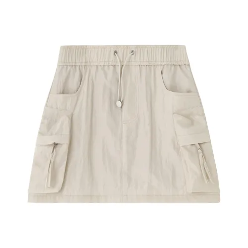 SOON FLOWER Повседневные короткие юбки Женские Светлый песочный