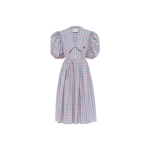 MIU MIU SS22 Короткий рукав Платье Женское Фиолетовое