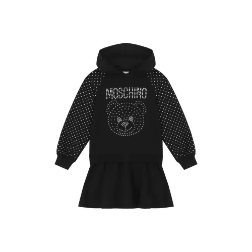 MOSCHINO Черное Женское Длинное Платье с Рукавами
