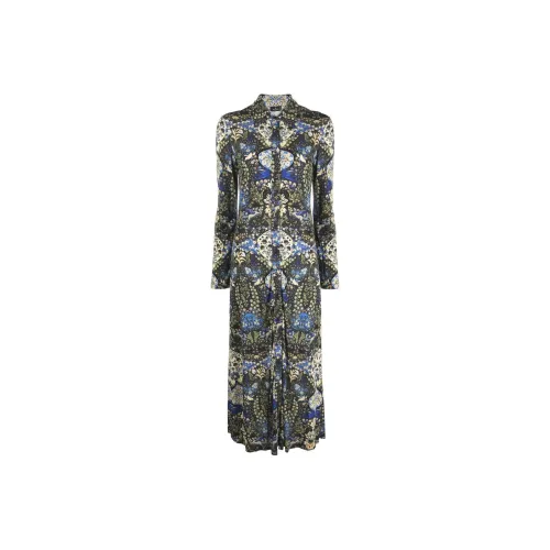 ETRO Черное Женское Длинное Платье с Рукавами