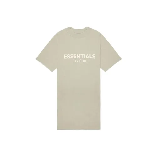 Fear Of God Essentials SS22 Короткий рукав Платье Женское Серый Зеленый