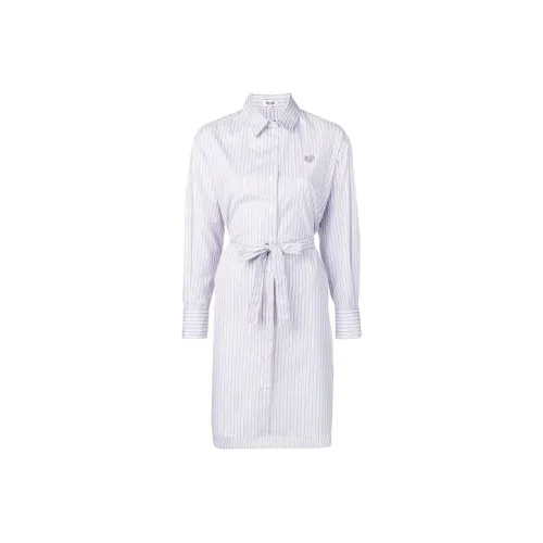 KENZO Blue Женские Длинные Платья с Рукавами