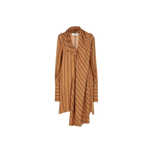 FENDI Длинное платье с длинными рукавами женское коричневое