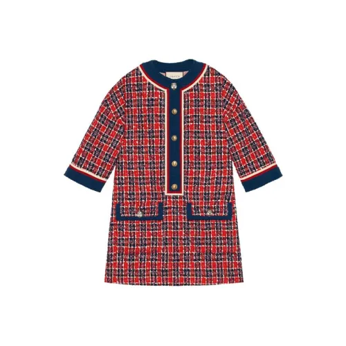 GUCCI FW20 Длинное платье с длинными рукавами женское красное