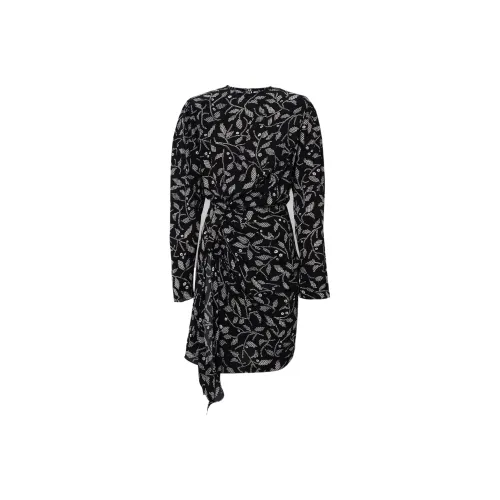 ISABEL MARANT Черное Женское Длинное Платье с Рукавами