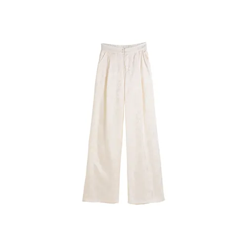 Hang Yi Court Повседневные брюки Женские Бежевые