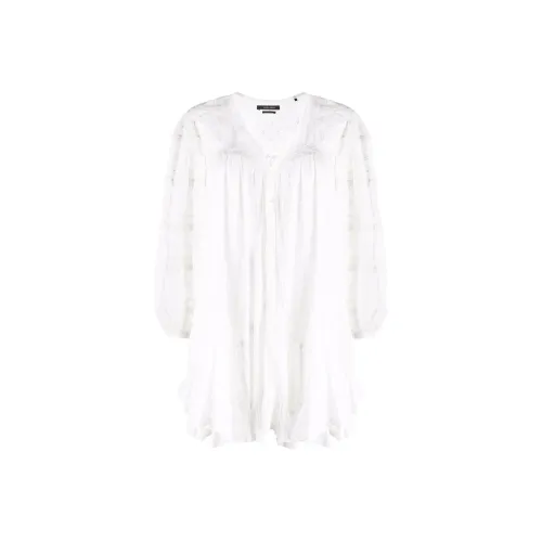 ISABEL MARANT Белое Женское Длинное Платье с Рукавами