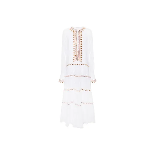 ERMANNO SCERVINO Белое Женское Длинное Платье с Рукавами