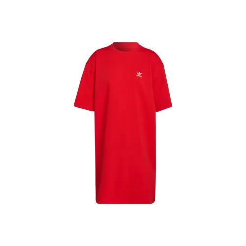 Adidas Originals Короткий рукав Платье Женское Ярко-красное