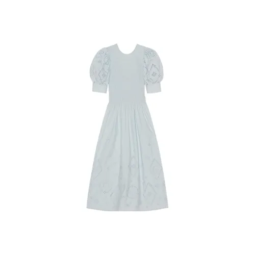 GANNI Blue Женские Короткие Платья с Рукавами