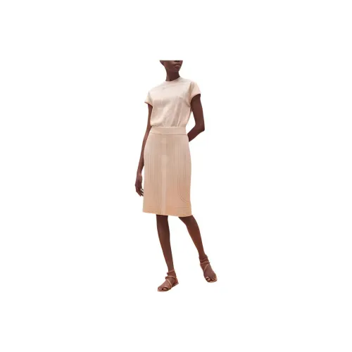 HERMES KNIT Длинная Юбка Женская Экрю