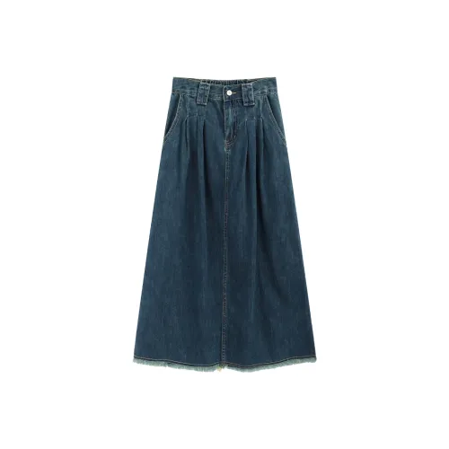 DGMZ Denim Long Skirt Women's Blue