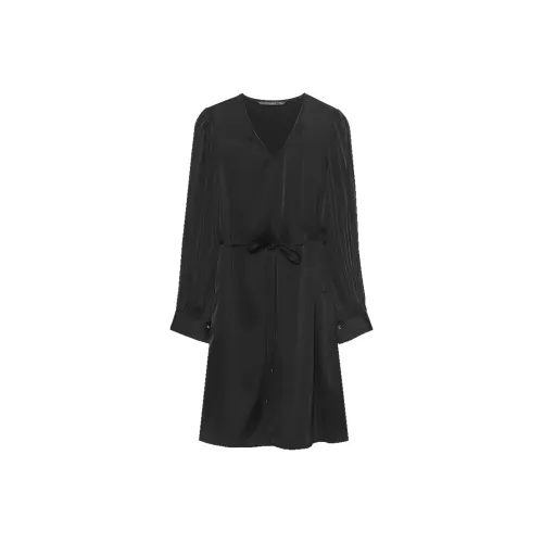 GOELIA Длинное платье с длинными рукавами женское черное