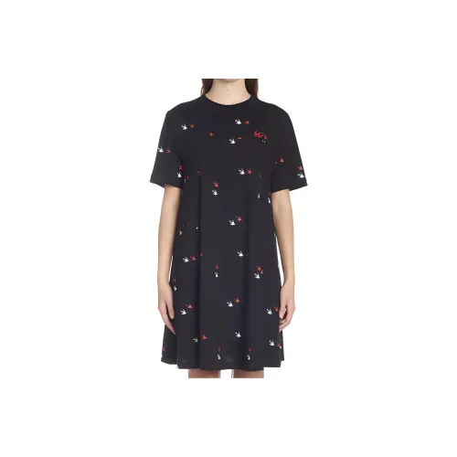 Alexander McQueen Black Женские Короткие Платья с Рукавами