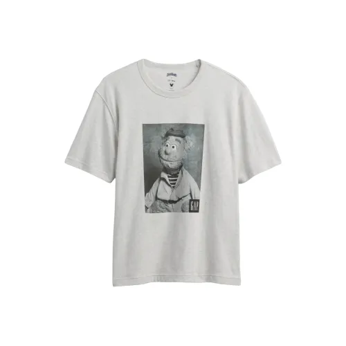 GAP Светло-серо-белая унисекс футболка