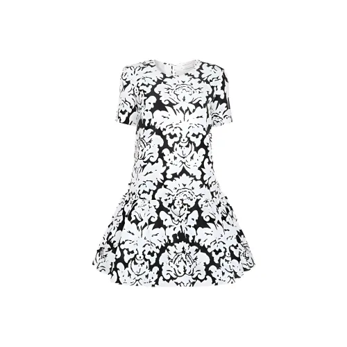 Alexander McQueen Black Женские Короткие Платья с Рукавами