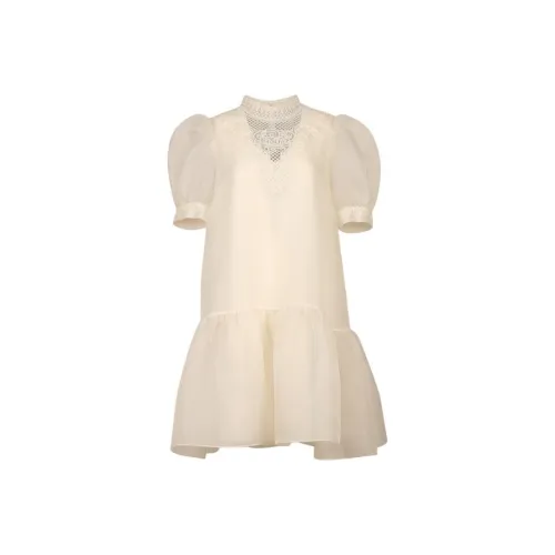 Caroline Короткий рукав Платье Женское Экрю