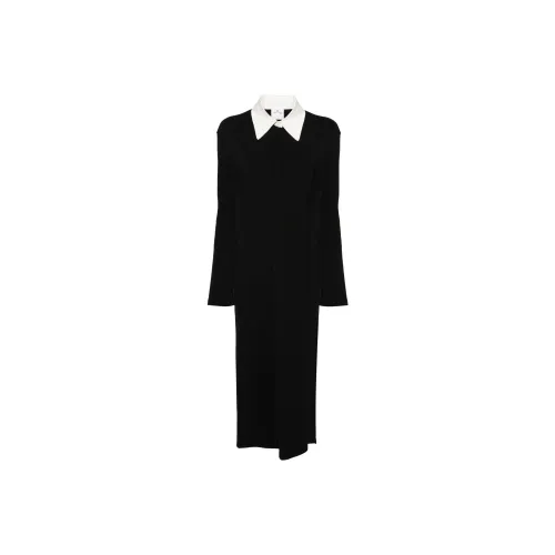 COURREGES Черное Женское Длинное Платье с Длинными Рукавами