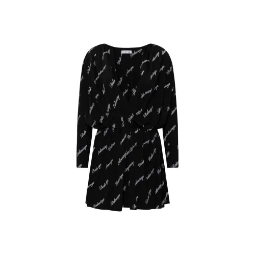 BALENCIAGA Черное Женское Длинное Платье с Рукавами
