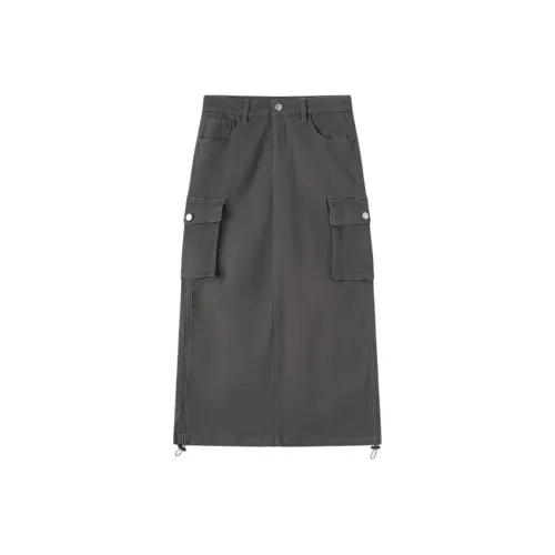 EICHITOO Деним Длинный Юбка Женские Темно-Серый