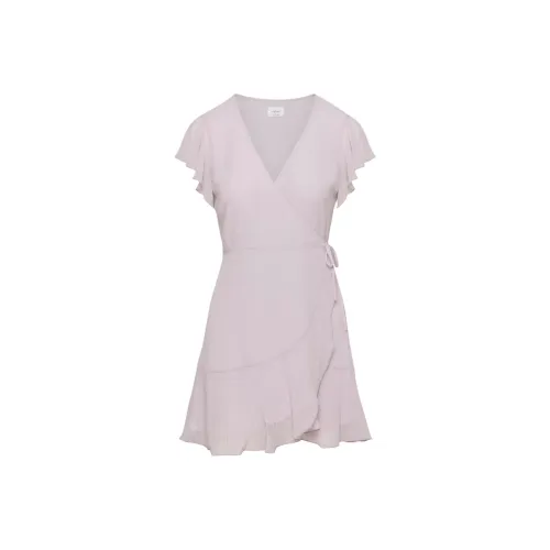 ARITZIA WILFRED Платье на соломке Короткий рукав Платье Женское Cloudy Lilac MULTI Cloud Светло-фиолетовый