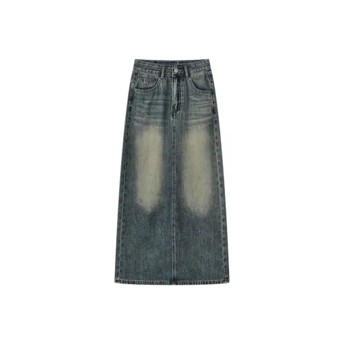 THE SEA LIFE Деним Длинный Юбка Женские Джинсовый синий