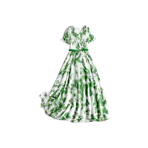 Kaiser Короткий рукав Платье Женское Зеленое