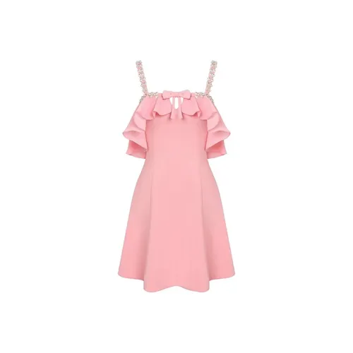 MASION WESTER SS22 Юбка на подтяжках Платье Розовый