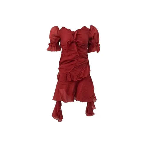 Incolore Короткий рукав Платье Женское Бордовый