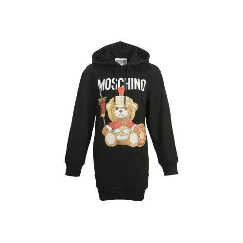 MOSCHINO Черное Женское Длинное Платье с Рукавами
