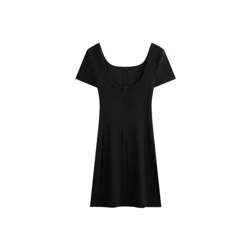 Calvin Klein BEH Космический черный Женские Короткие Платья с Рукавами