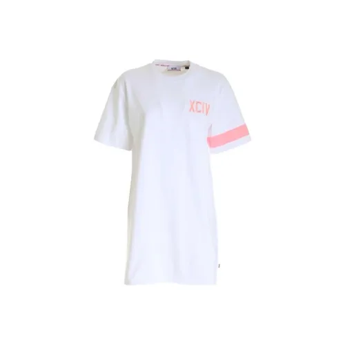 GCDS Белое Женское Короткое Платье с Рукавами