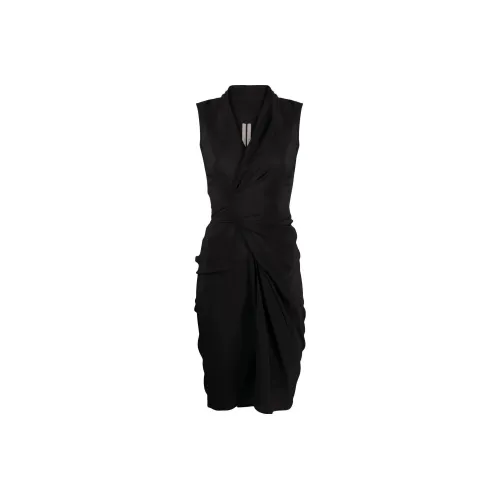 RICK OWENS Черное женское платье без рукавов