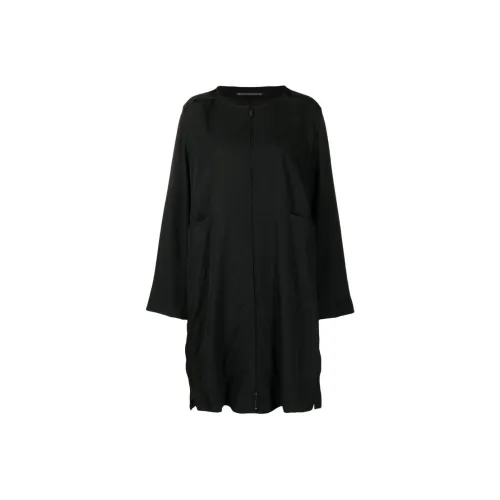 Yohji Yamamoto Черные Женские Длинные Платья с Длинными Рукавами