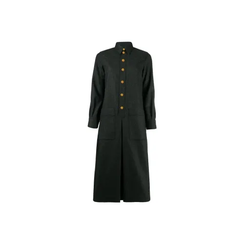 CELINE Длинное платье с длинными рукавами женское серое