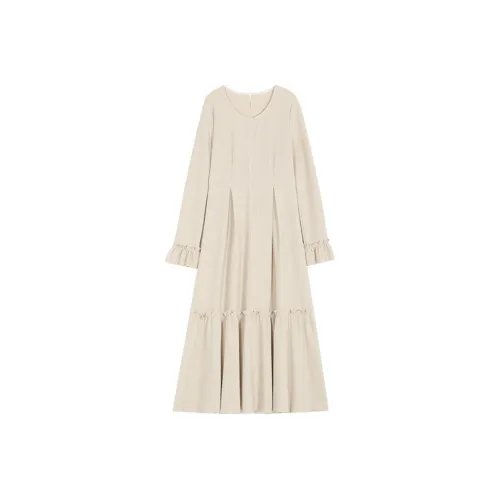 CHACHASTU Длинное платье с длинными рукавами женское соейное молоко