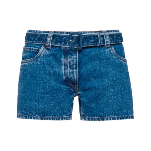 PRADA Синие Женские Повседневные Шорты