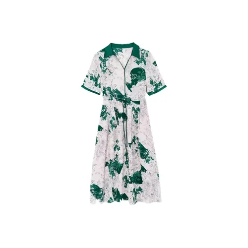 Mapping Зеленые Женские Короткие Платья с Рукавами