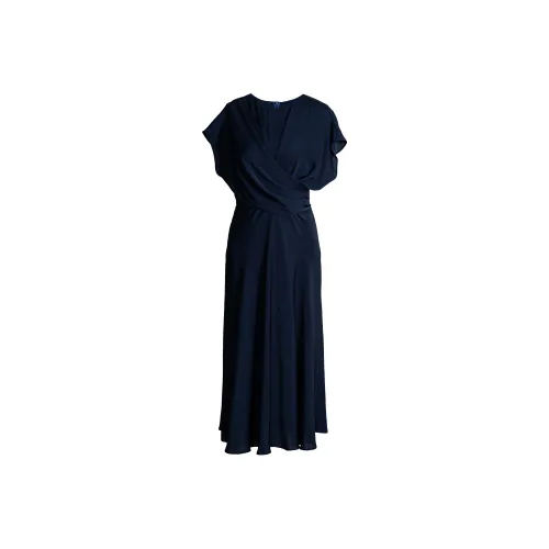 ROEYSHOUSE Короткое платье с короткими рукавами женское темно-синее