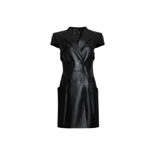 LIZZY SS24 Короткое платье с короткими рукавами женское черное