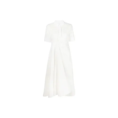 JIL SANDER Белое Женское Короткое Платье с Рукавами