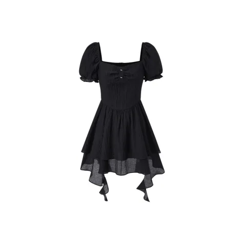 LEDIN Black Женские Короткие Платья с Рукавами