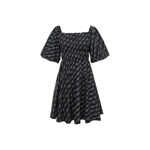 D'zzit Темно-синий Женские Короткие Платья с Рукавами