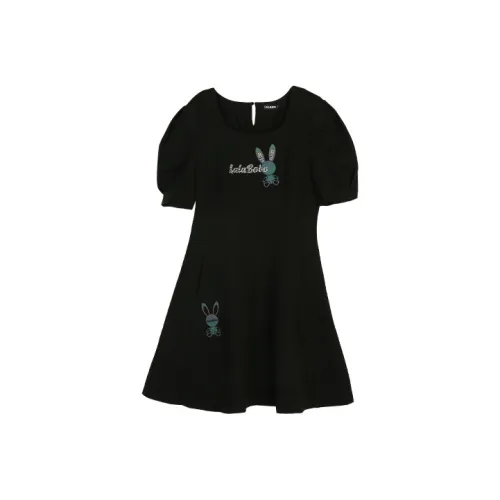 LALABOBO Black Женские Короткие Платья с Рукавами