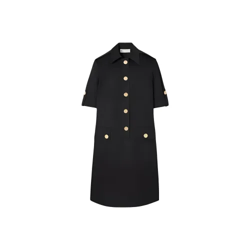 TORY BURCH FW24 Короткое платье с короткими рукавами женское черное
