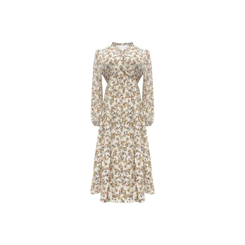 FOREVER 21 Print Цвет Женские Длинные Платья с Рукавами