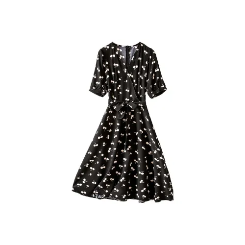 Jonah Anda Короткий рукав Платье Женское Черное