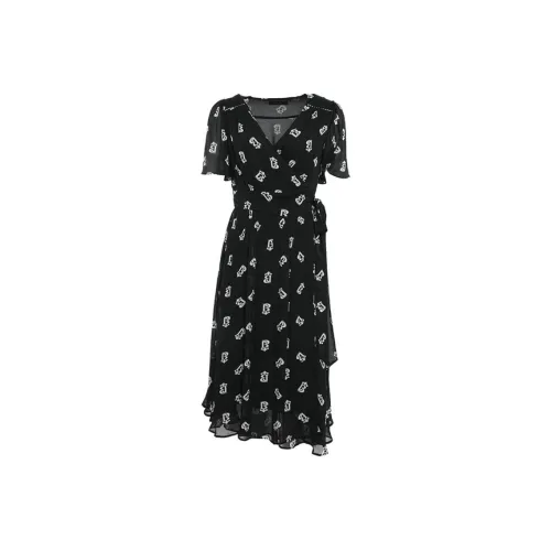 BESIONIA SS24 Короткое платье с короткими рукавами женское черное