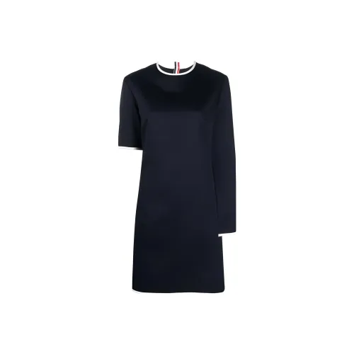 THOM BROWNE Морской синий Женские Платья с Коротким Рукавом