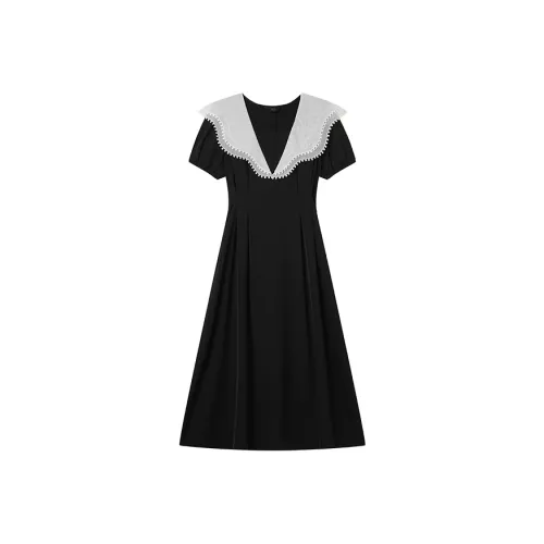 LOUISY AO Короткий рукав Платье Женское Черное